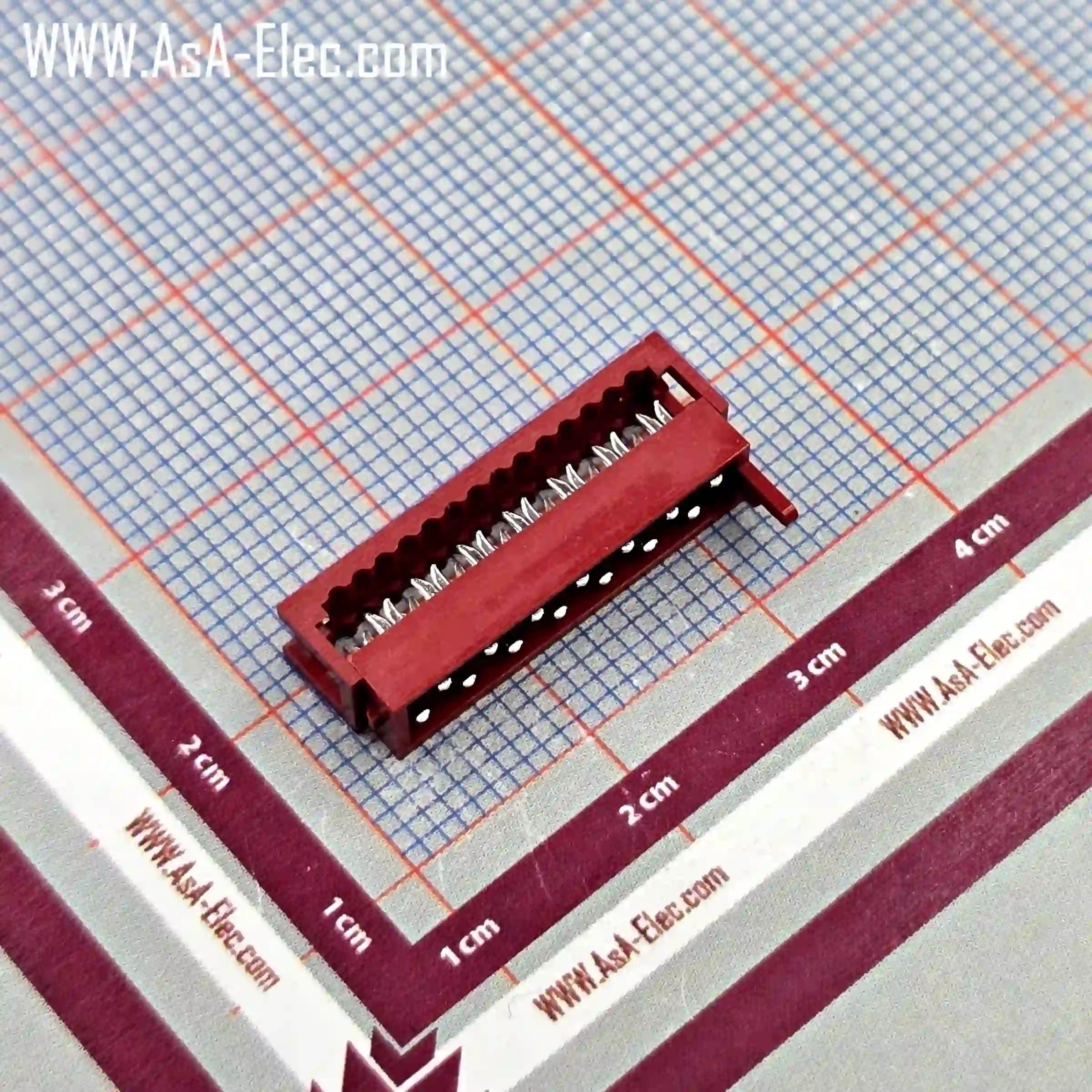 آی دی سی نر سر کابلی قرمز میکرو مچ(دیل سوکت) 14 پین 2.54mm